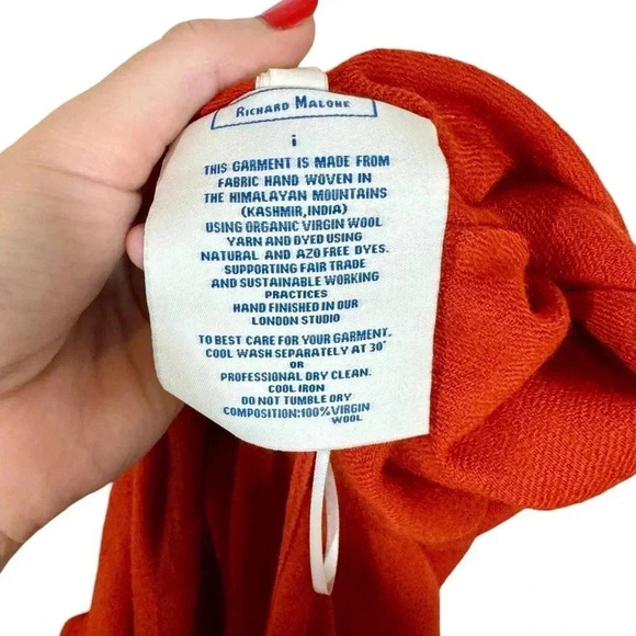 Richard Malone Draped Split One-Shoulder Hand Woven Virgin Wool Top Runway - Picture 14 of 15